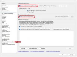 Ekran ustawień Adobe Reader XI z zaznaczoną kategorią Zabezpieczenia (rozszerzone) i polami wyboru Podczas uruchamiania włącz tryb chroniony oraz Włącz rozszerzone zabezpieczenia.
