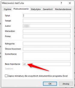 Jak utworzyć stałe hiperłącza w Excelu do plików na dysku sieciowym?