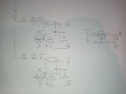 Schemat wzmacniacza lampowego z dwiema lampami 6Ż1P i stabilizatorem LM317