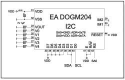 Wyświetlacz EA DOGM204N-A, I2C nie startuje Wyświetlacz EA DOGM204N-A, I2C nie startuje