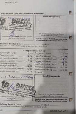 Volkswagen, Passat, B5FL - Pomoc przy odczytaniu książki serwisowej - Niemiecka