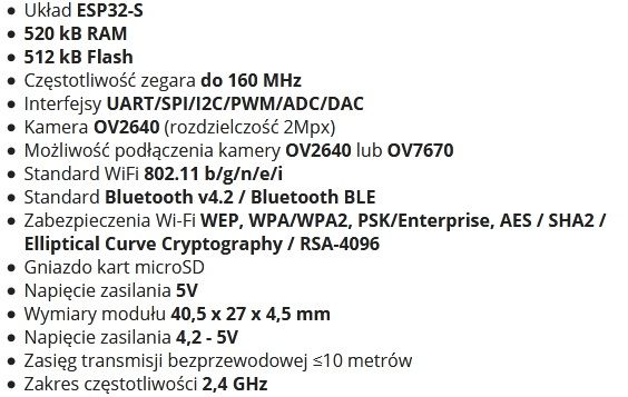 ESP32-CAM, moduł z kamerą 2Mpix dla IoT część 1 ESP32-CAM, moduł z kamerą 2Mpix dla IoT część 1