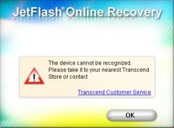 Transcend jetflash v95c 4GB - pendrive w stanie uszkodzonym