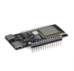 Development board with two USB‑C ports and an ESP32 module on a white background