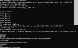 RDA5991H boot log with initialization messages and corrupted characters