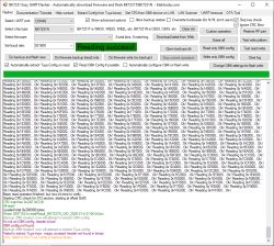 BK7231 Easy UART Flasher Read Success Screenshot Screenshot of BK7231 Easy UART Flasher software with Reading success! message and memory read details.