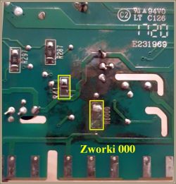 Hotpoint LSTB6DH124CEU (869990892440) DWS-DEA701-B - oznaczenie i wymiana opornika R6000
