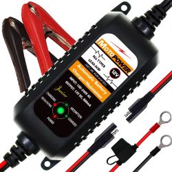 Ładowarka MOTOPower 12V 800mA z przewodami i wskaźnikami LED