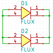 Program KiCad a diody flux.