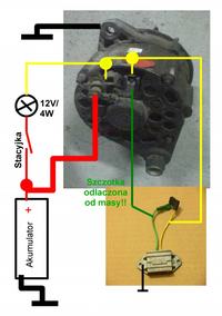 Podłączenie alternatora A100 do akumulatora