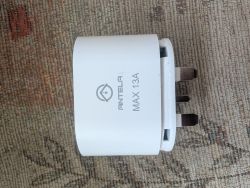 ANTELA Electrical Plug ANTELA electrical plug with a maximum current of 13A on a carpet.