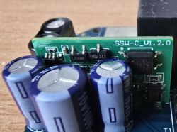 Circuit board with capacitors and integrated circuits