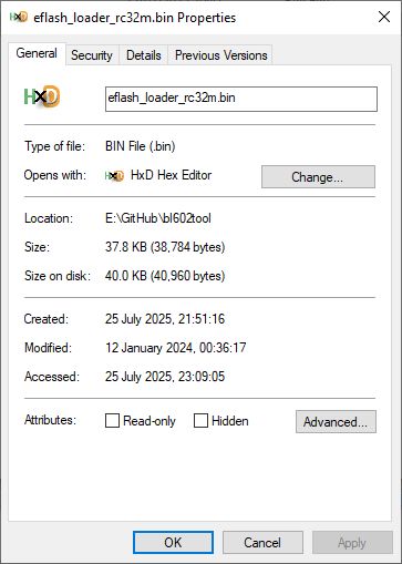 testing bl602tool from renzenicolai for BL602 flash read and write