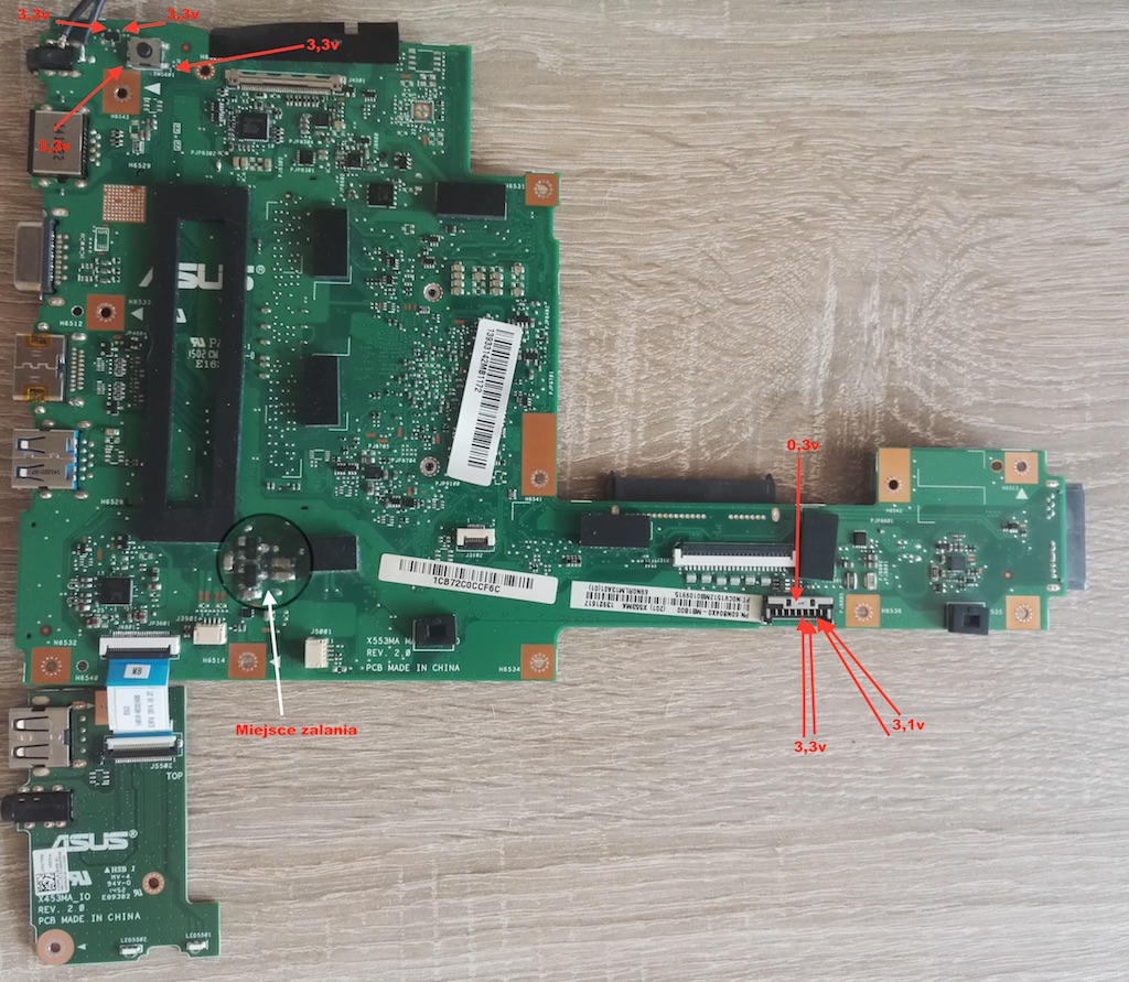 Asus x553ma - Po lekkim zalaniu martwa? - elektroda.pl