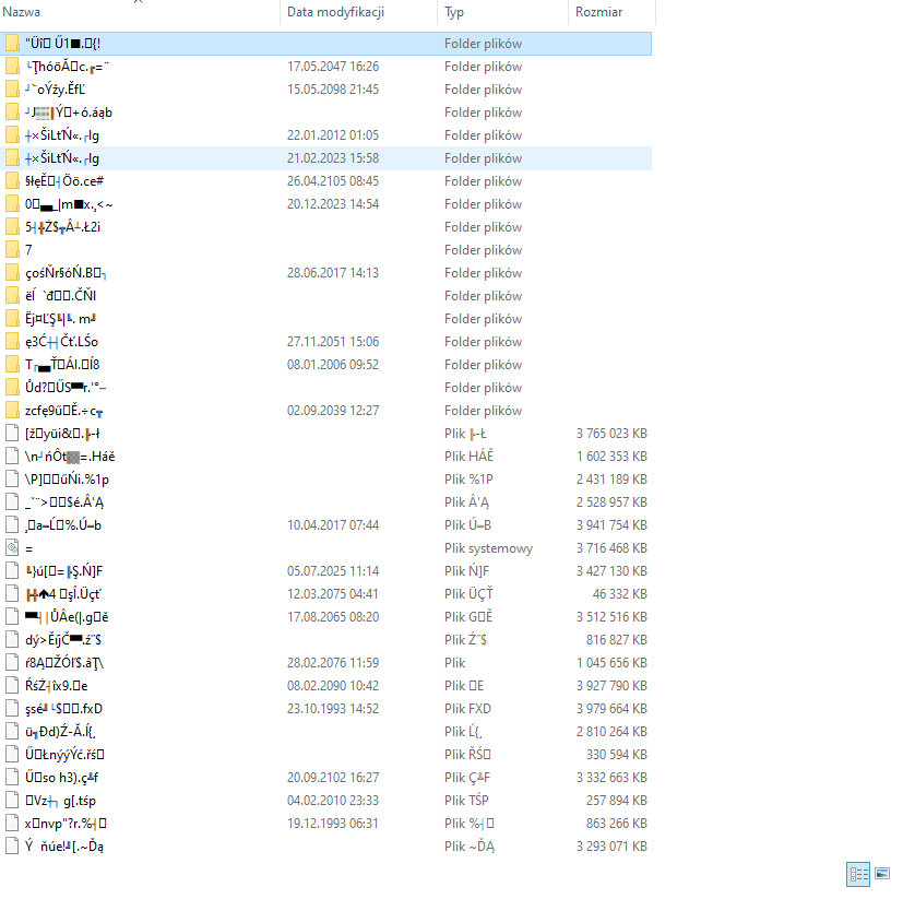 Zniknięcie danych na pendrive, dziwne foldery i pliki