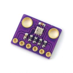 BME280 sensor module on a purple circuit board with visible solder points and components.