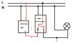 Outdoor lighting system with dimmer and two-channel timer - question of operation