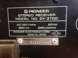 Pioneer SX-3700 wymiana transformatora 110V na 230V