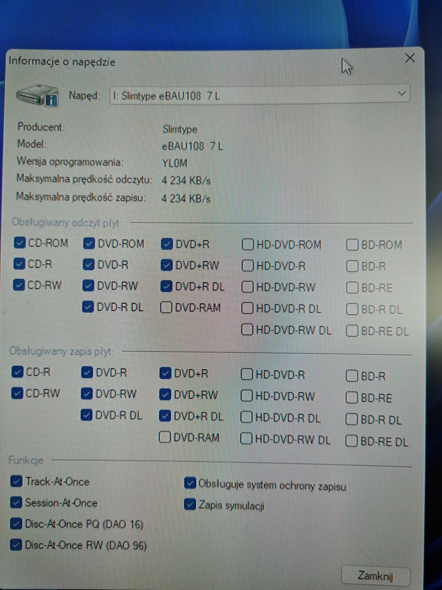 Błąd nagrywania na LiteOn eBAU108 w CDBurnerXP brak kompatybilności nośnika?
