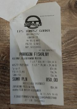 Paragon za zregenerowaną kolumnę Meriva z EPS Gliwice.