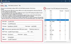 User interface of the FormOBKConfig application with WiFi and MQTT settings.
