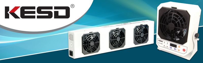Oferta jonizatorów marki KESD. Zastosowania w produkcji i magazynowaniu komponentów elektronicznych.