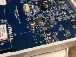 Interior of KHY609/HY609-WE Thermostat PCB Close-up of the KHY609/HY609-WE thermostat PCB with visible electronic components.