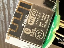 XT-BL02 Wi-Fi module on PCB with antenna trace and visible markings