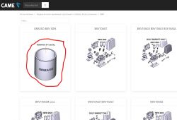 Zrzut ekranu strony internetowej CAME z opisem smaru REMBRANDT EP1 (Q8) 50g, oznaczonego dla modelu GRASSO BXV SDN.