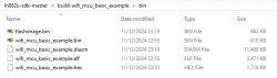 Screenshot showing the contents of the bin folder with binary and other SDK-related files.