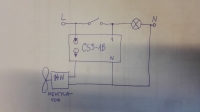 CS3-1B time switch - where to insert the resistor