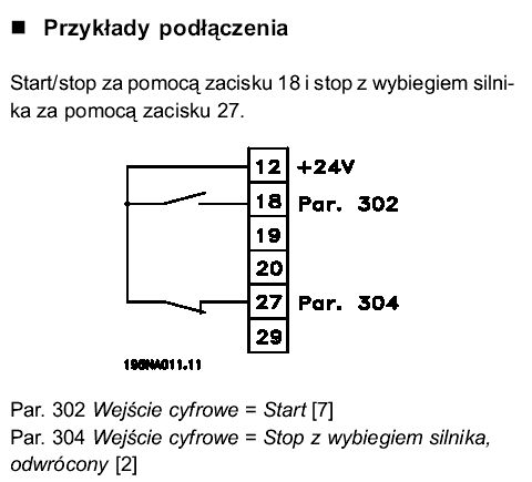Ustawienie paramertów falownika danfos vlt 2800.