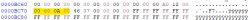 Snippet of code from a hex editor with a highlighted set of bytes.