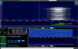 Zrzut ekranu z programu HDSDR z sygnałem w paśmie 890 MHz