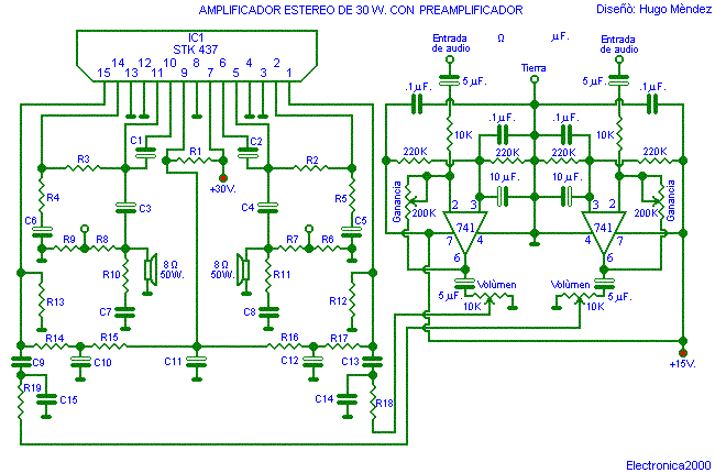 Sanyo 3 Channel Amplifier Circuit - STK402-270, STK392-040