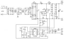Circuit diagram of a power supply with FA1A50N marking.