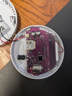 Interior of Carbon Monoxide Detector Interior of a carbon monoxide detector with visible PCB board.