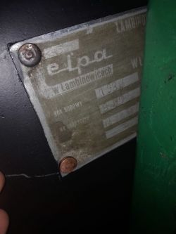 Tabliczka znamionowa kompresora firmy Elpa.