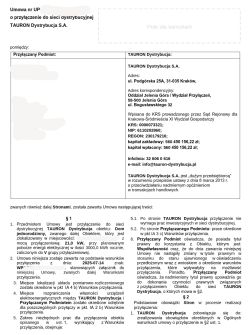 Umowa przyłączeniowa TAURON z danymi adresowymi i parametrami mocy 21,0 kW