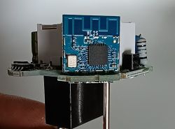 Interior of EU Power Monitoring Plug with WL2S Module Close-up of the internal components of the EU Power Monitoring Plug showing the WL2S module.