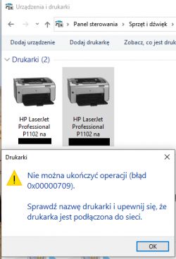 Windows 10 - błąd 0x00000709 i 0x00000057 z udostępnionej drukarki Windows 10 - błąd 0x00000709 i 0x00000057 z udostępnionej drukarki