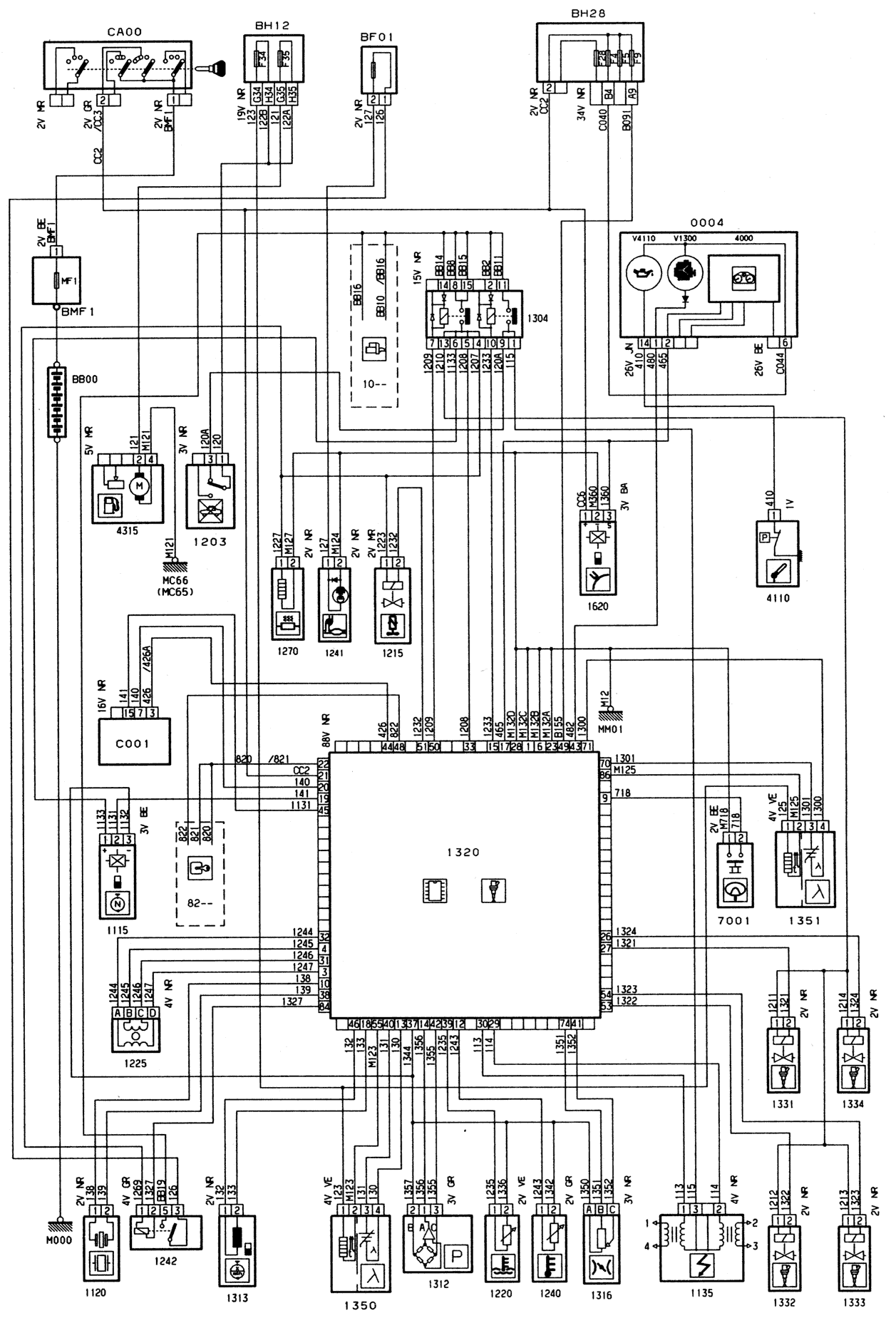 Peugeot 306 1.6i '95 - nie odpala. brak +12v na przekaźniku 208 volt motor wiring diagram 