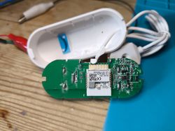Circuit Board of Smart Life Leak Detector Circuit board of the Smart Life Flood Water Leak Detector with visible electronic components.
