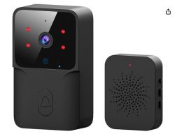 Smart doorbell with camera and small speaker