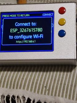 Device screen with Wi-Fi connection instruction.
