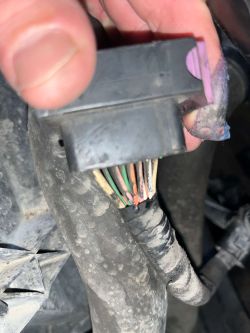 Zbliżenie na złącze elektryczne z wieloma kolorowymi przewodami