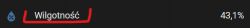 Humidity icon with label and percentage value.