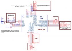 T34 Circuit Diagram Diagram of the T34 circuit with pin and component labels.
