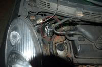 Nissan Micra - Zwarcie i spalony moduł w komorze silnika.