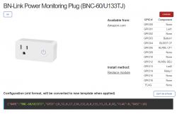 BN-Link power monitoring plug (BNC-60/U133TJ) with GPIO components list.